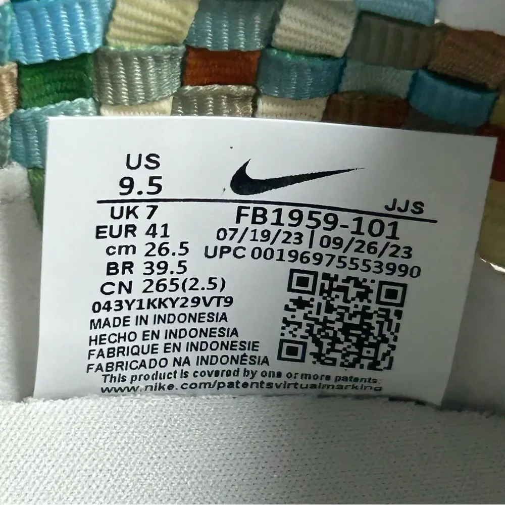 Nike Air Footscape Woven Womens Suede Shoes Gray Rainbow Size 9.5 FB1959–101